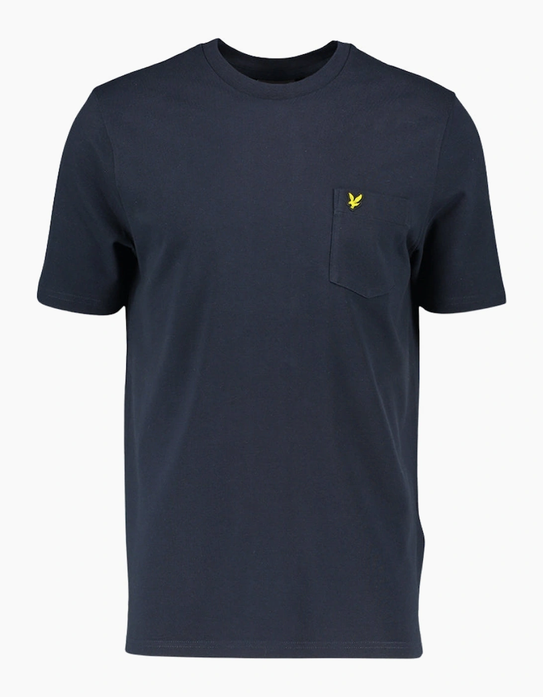 Men's Lyle & Scott Plain Pique Pocket Navy Blue T Shirt - Size: 36