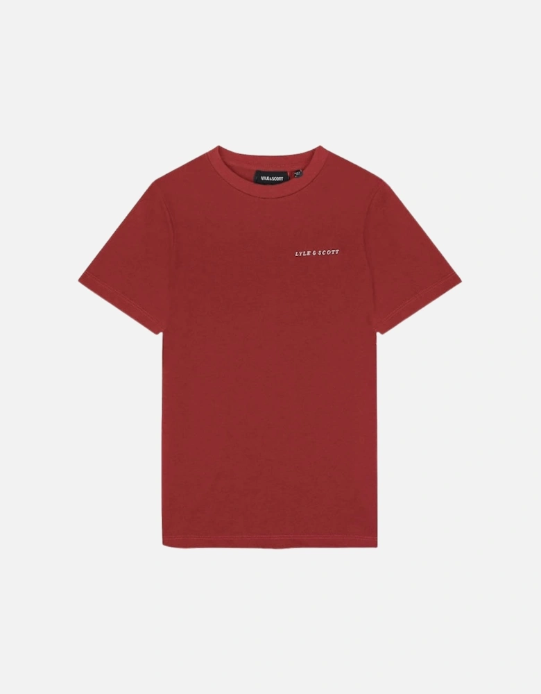 Lyle Scott Embroidered Logo Fletcher Burgundy T Shirt