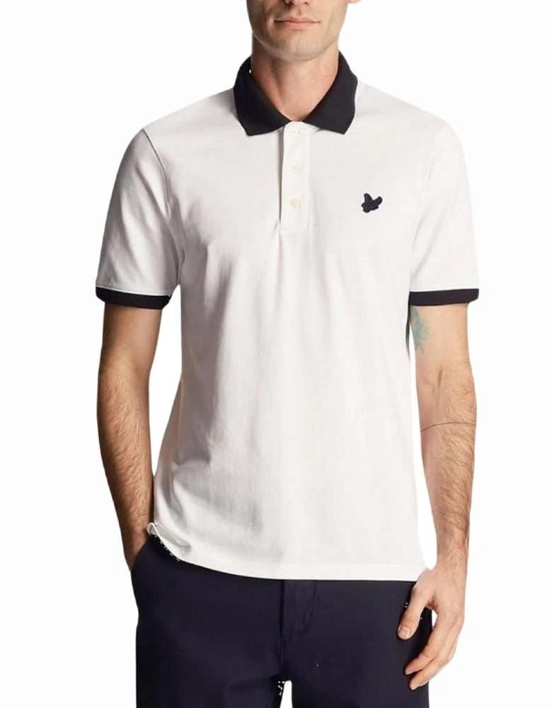 Lyle Scott Ringer White Polo Shirt