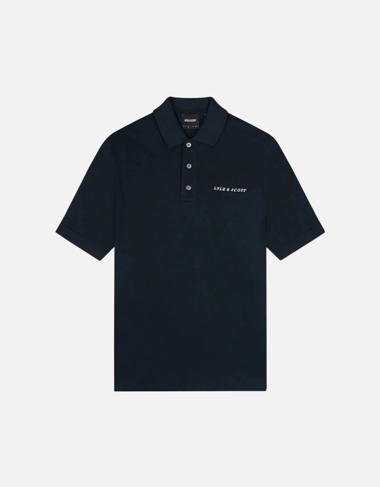 Lyle Scott Plain Embroidered Logo Dark Navy Polo Shirt