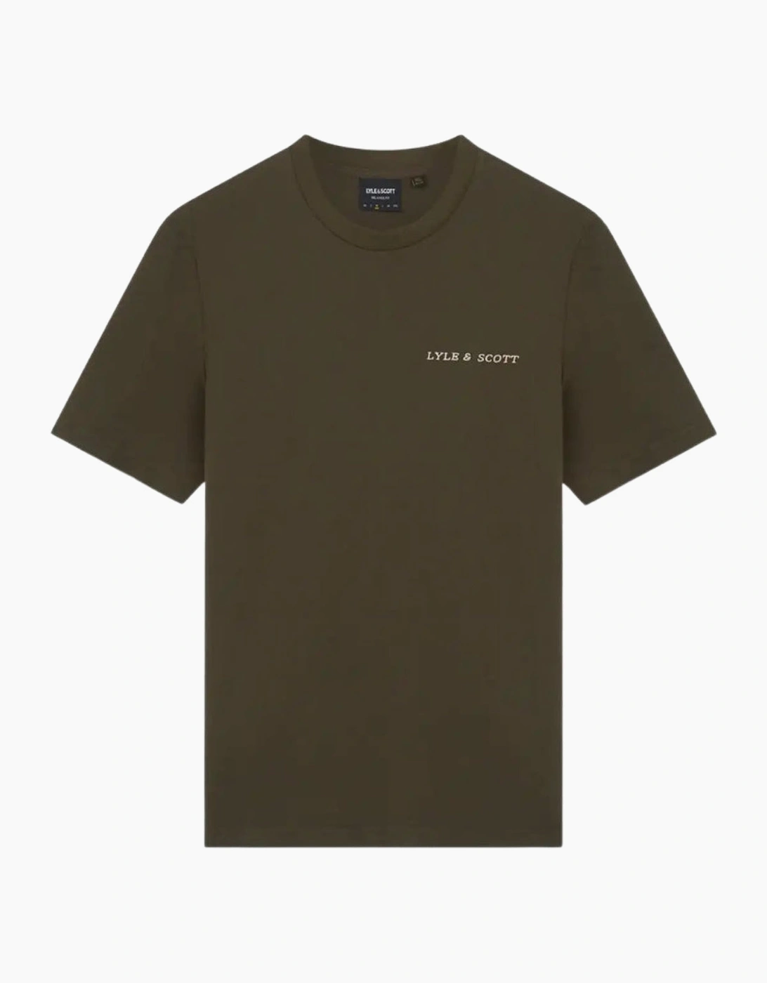 Lyle And Scott Men's Tan Lyle & Scott Embroidered Logo Wilton Green T Shirt  38 M