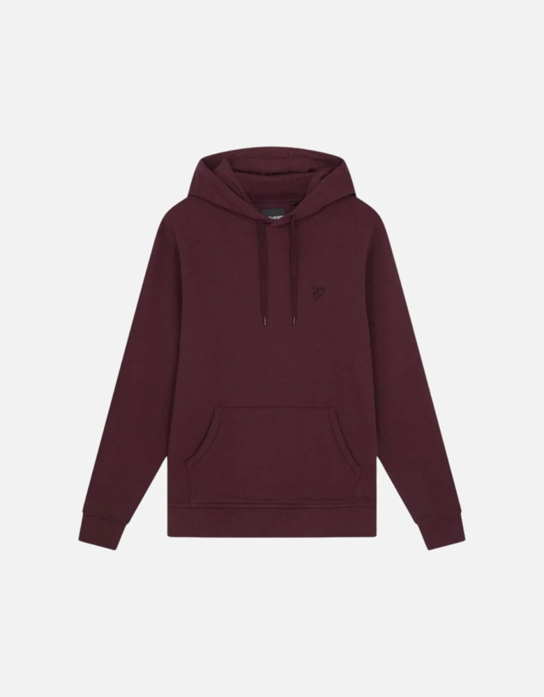 Lyle Scott Tonal Eagle Logo Burgundy Pull Over Hoodie