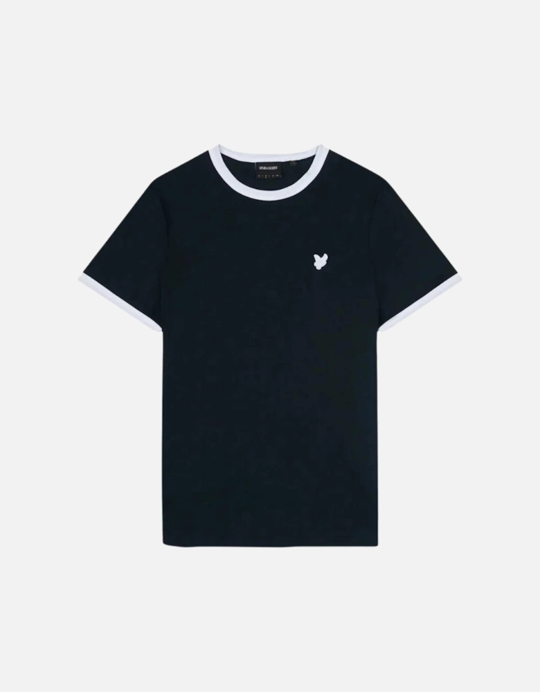 Lyle Scott Tonal Ringer Dark Blue T Shirt