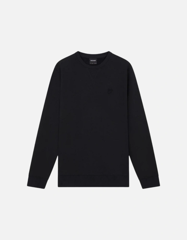 Lyle Scott Tonal Eagle Logo Black Pull Over Sweatshirt