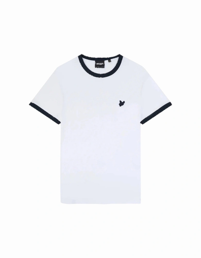 Lyle Scott Tonal Ringer White T Shirt