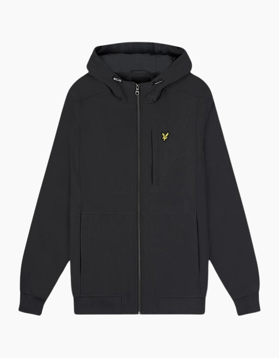 Men's Lyle & Scott Branded Gunmetal Grey Softshell Jacket - Black - Size: 40/Regular