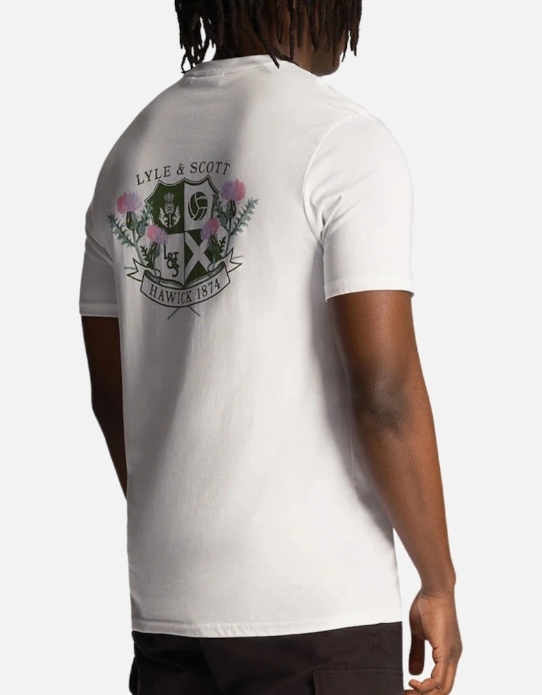 Lyle Scott Thistle Club Print White T Shirt