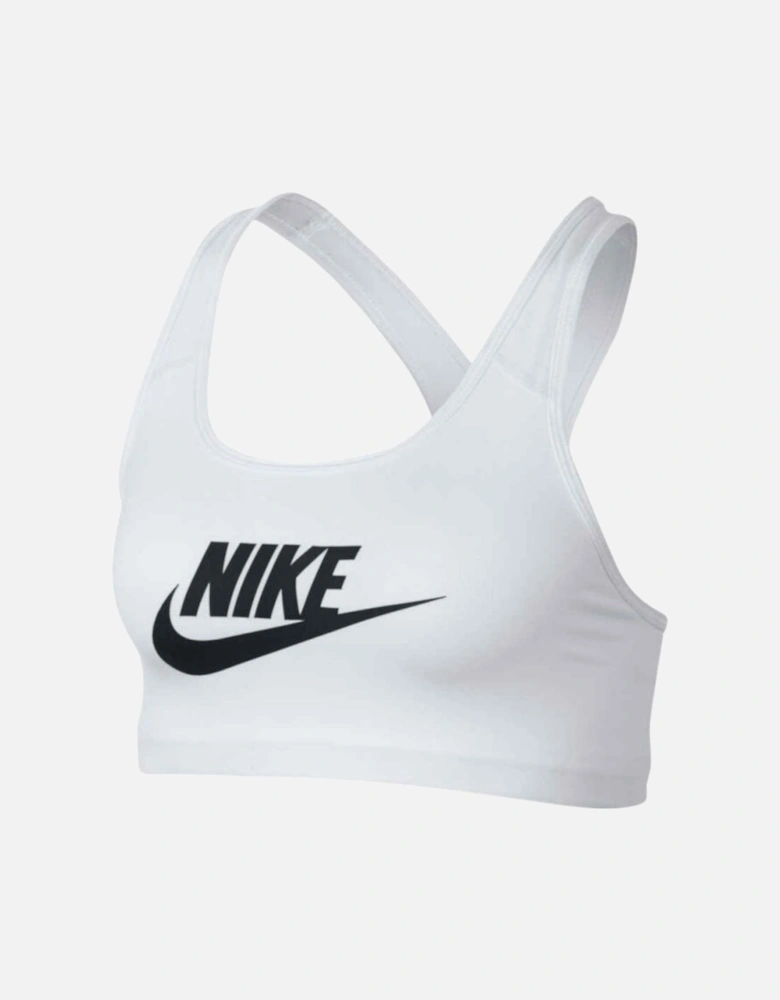 Swoosh Logo White Training Sports Bra