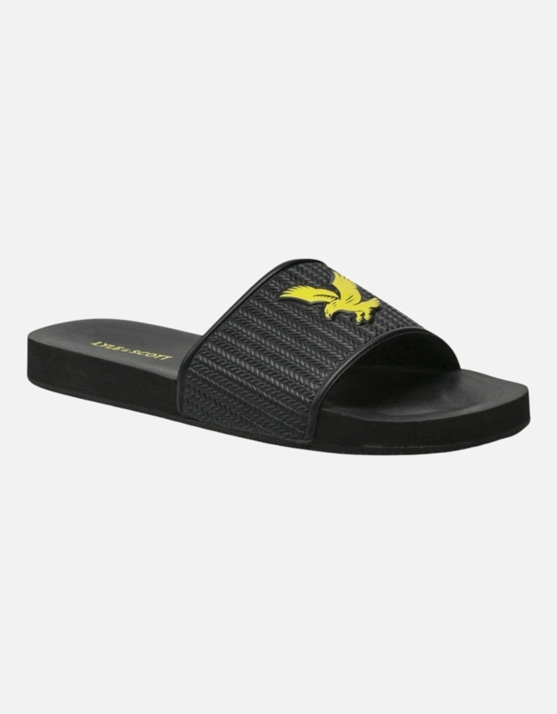 Lyle Scott Logo Jet Black Slides