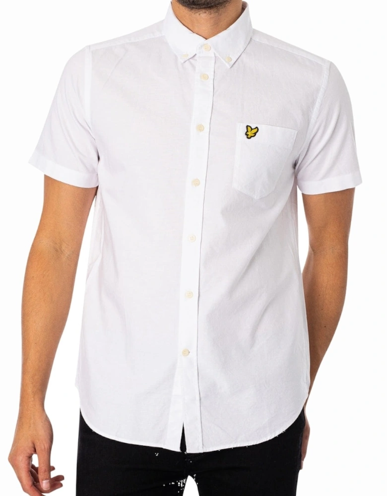 Lyle Scott Short Sleeve White Oxford Shirt