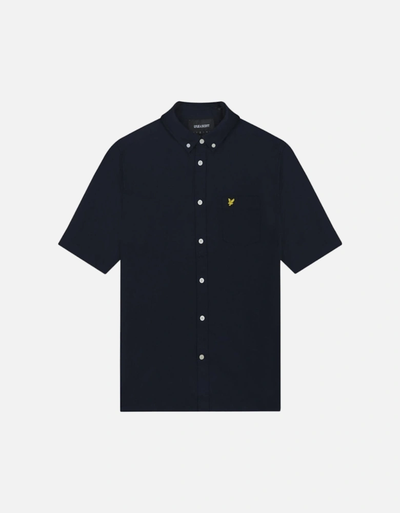 Lyle Scott Short Sleeve Dark Navy Oxford Shirt