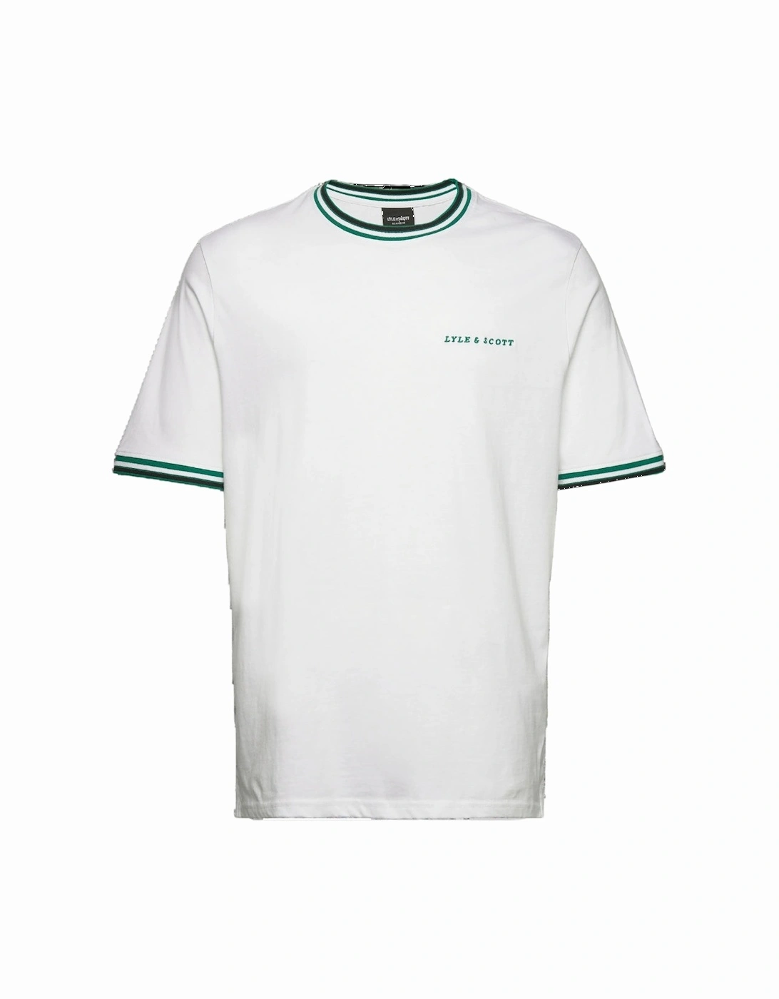 Lyle Scott Embroidered Tipped White T Shirt, 2 of 1