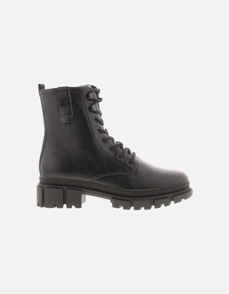 S Oliver Womens Boots Ankle Olive Lace and Zip Fastening black UK Size