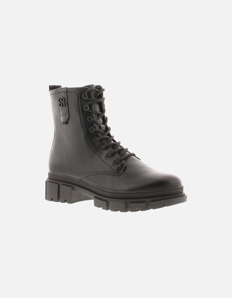 S Oliver Womens Boots Ankle Olive Lace and Zip Fastening black UK Size