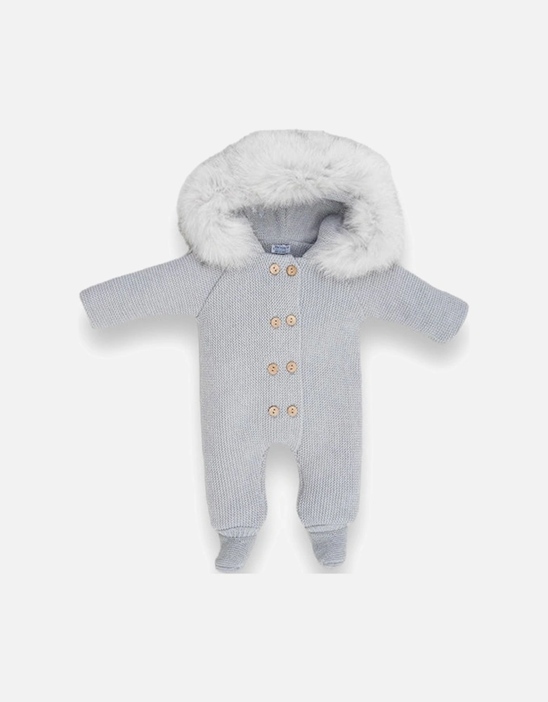 Grey Faux Fur Pramsuit