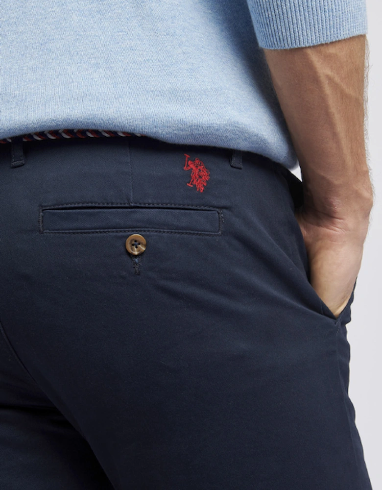 U S Polo Assn Men's Classic USPA Chino Dark Sapphire Navy/Haute Red