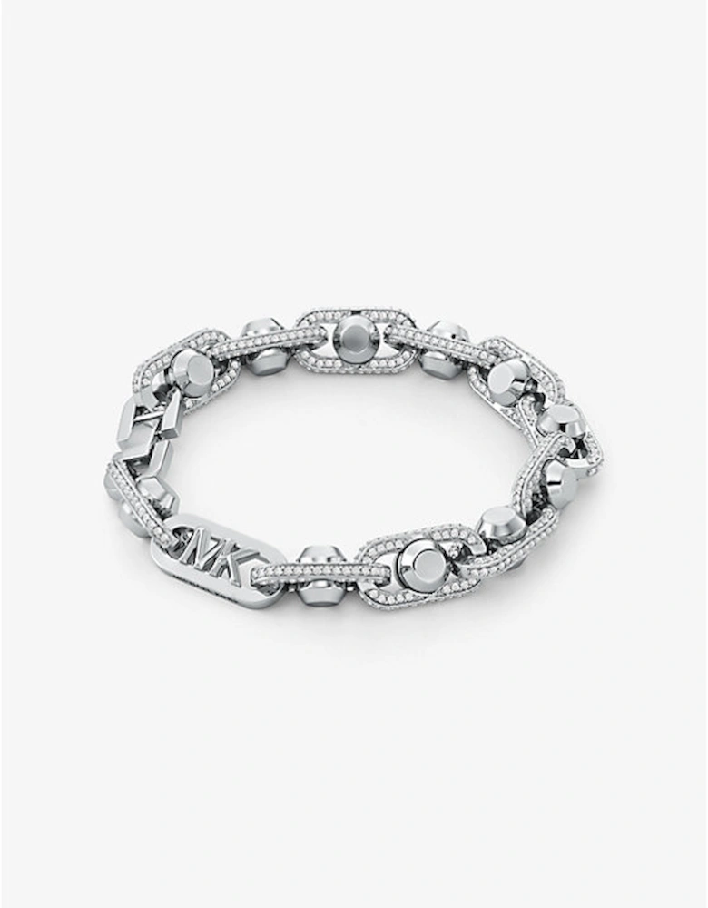 Astor Link Extra-Large Pavé Precious Metal-Plated Brass Bracelet