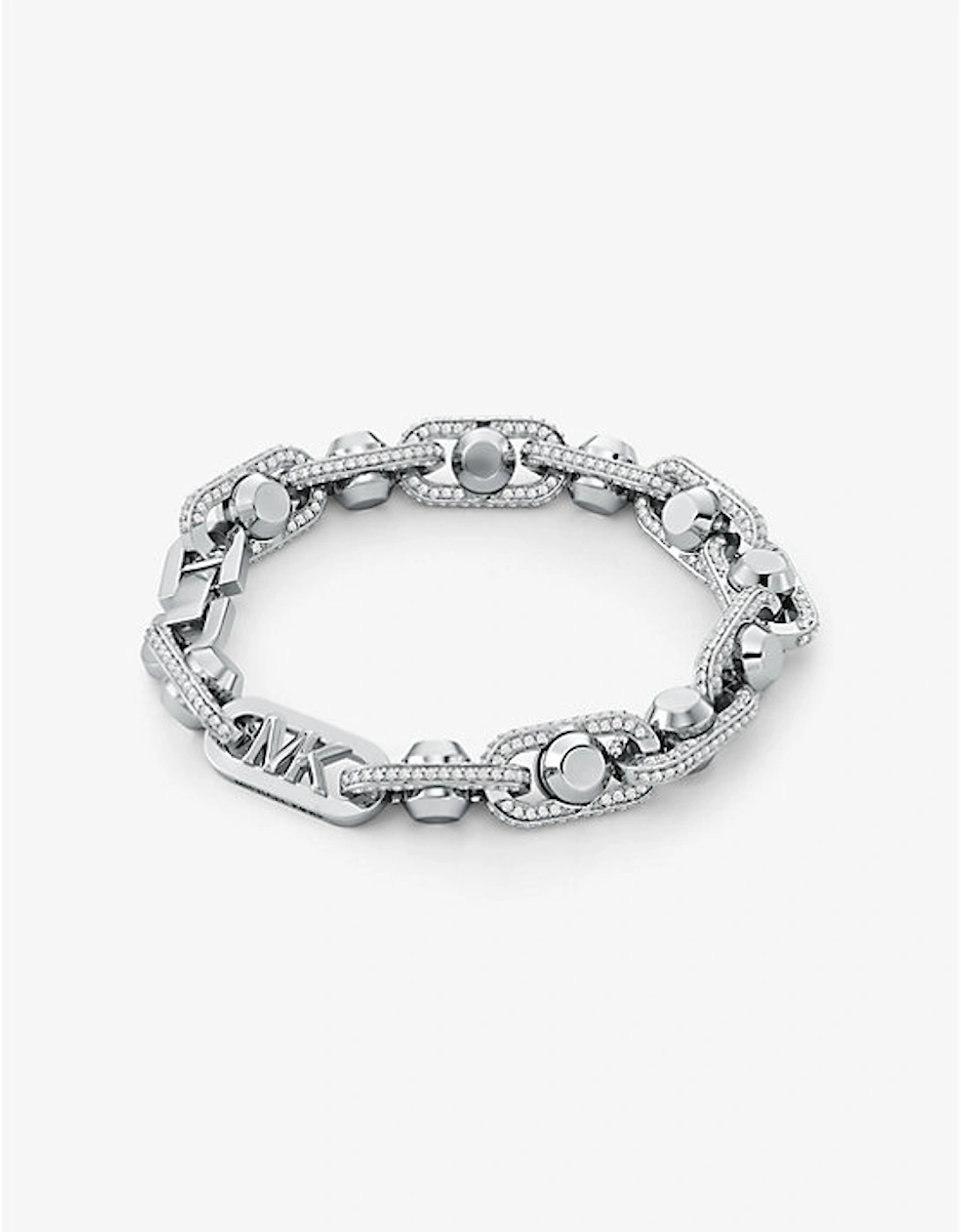 Astor Link Extra-Large Pavé Precious Metal-Plated Brass Bracelet, 3 of 2