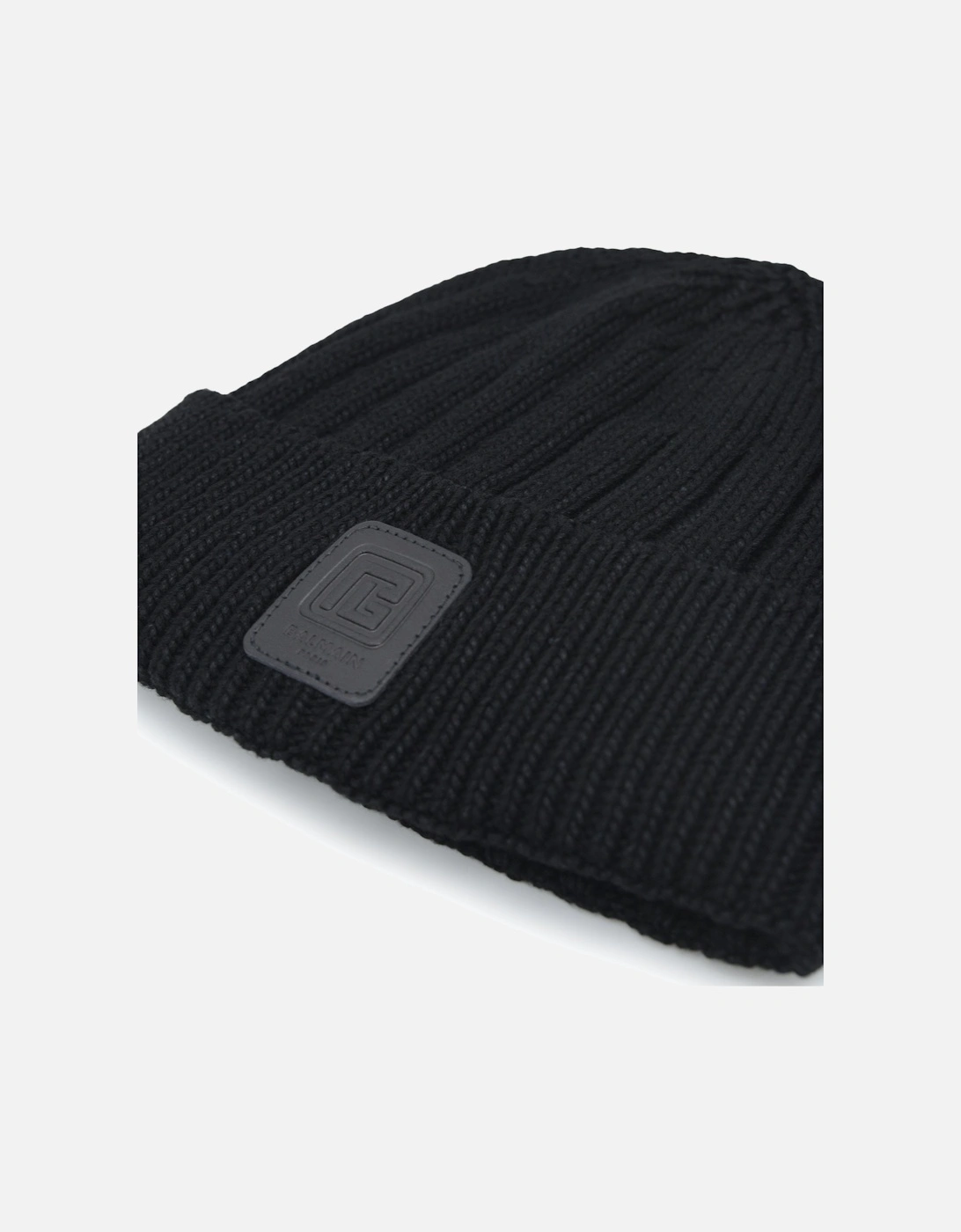 Chunky Diamond Wool Beanie Black