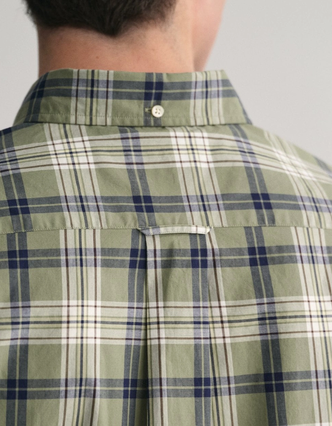 Mens Regular Fit Poplin Check Short Sleeve Shirt