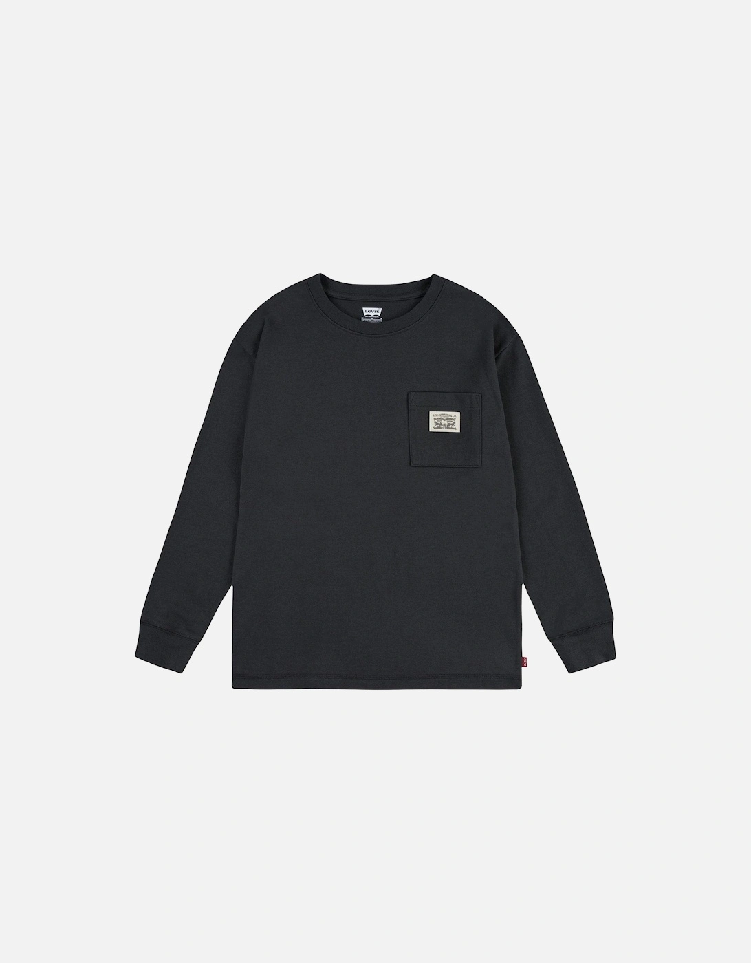 Boys Long Sleeve Pocket T-Shirt - Black, 5 of 4