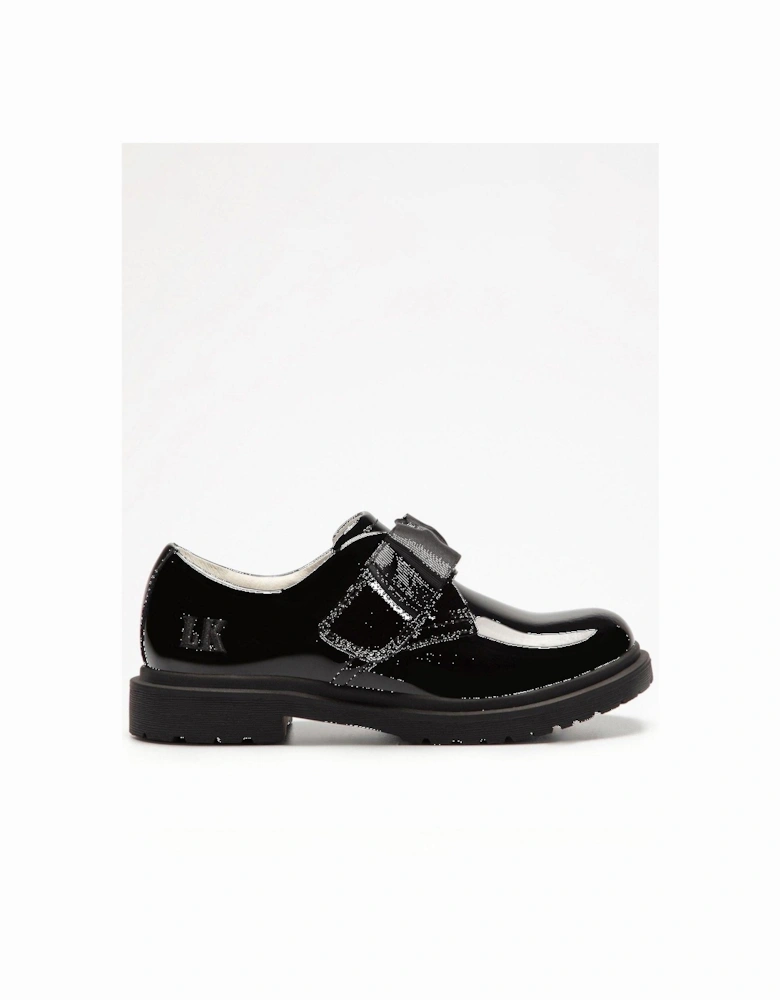 Miss Lk Faye Bow School Shoe - Black