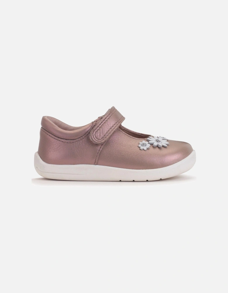 Fairy Tale Flower Leather Pearlised Mary Jane First Steps Shoe