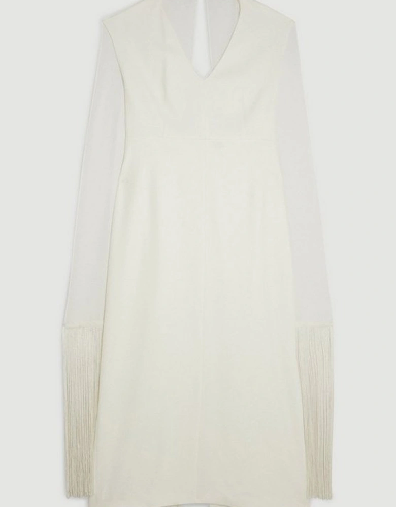 Plus Size Fringe Cape Woven Maxi Dress