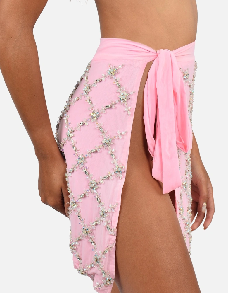 Elani Self Tie Lightweight Sarong Pink