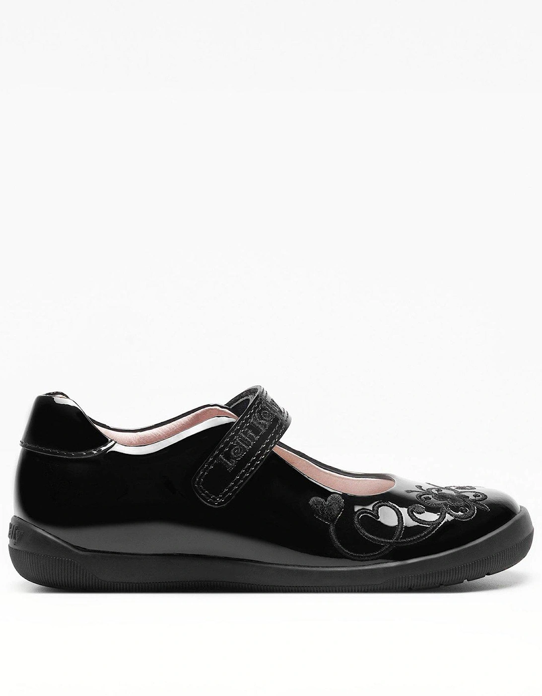 Erica Heart Mary Jane School Shoe - Black, 2 of 1