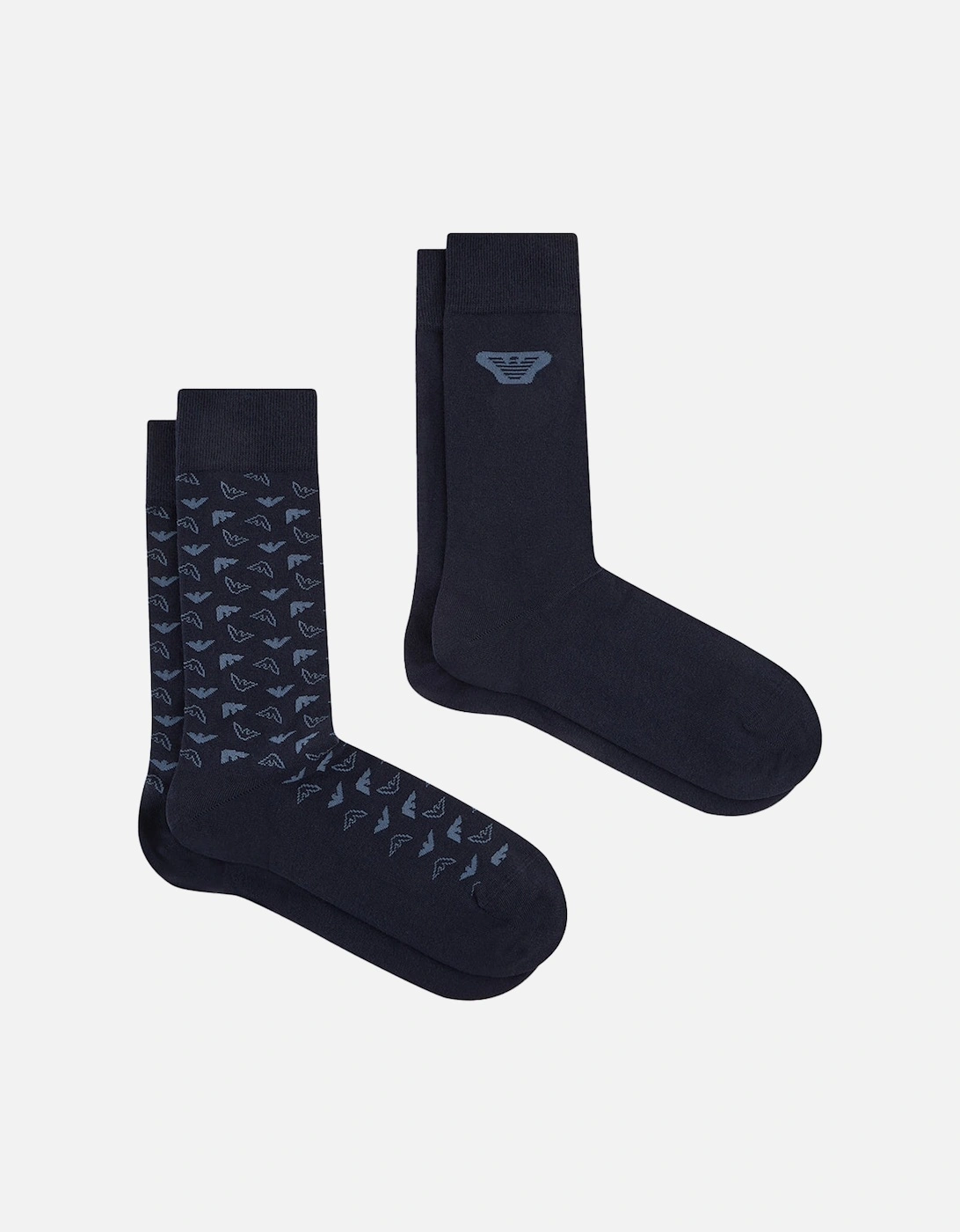 2-Pack Eagle Logo Socks, Navy