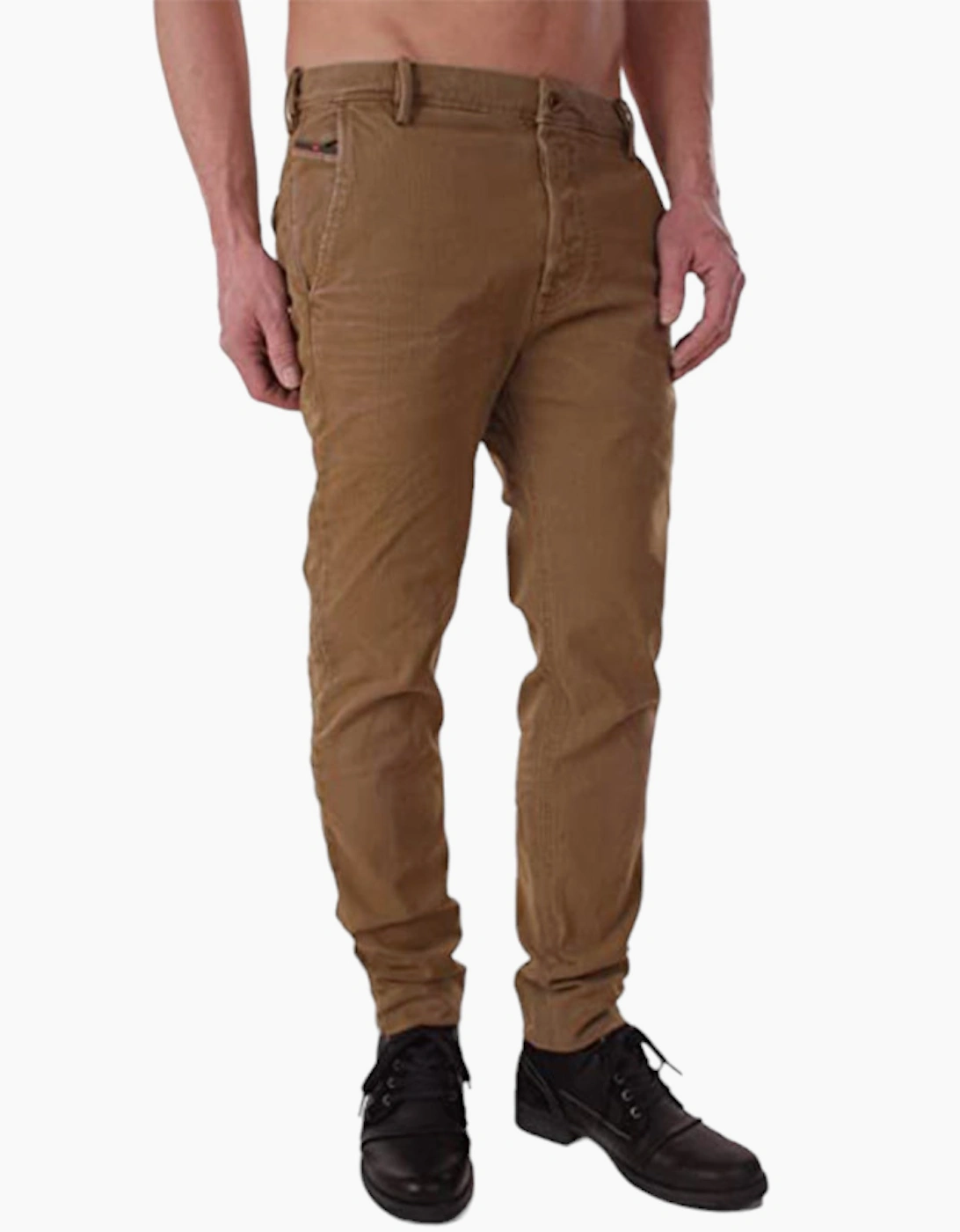 Men's DIESEL SLIM CHINO 0848Q Mens Chino Trousers Sweat Slim Fit Stretch Casual Pants - Brown - Size: W29 l28