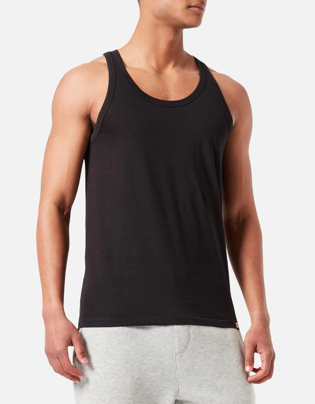 UMTK E1350 Mens Tank Tops Slim Fit 2x Pack Scoop Neck Cotton Gym Vest Top