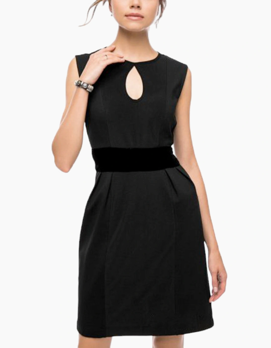 Diesel Women's Black D Kelsey Dress Round Neck Sleeveless Short Top Party Velvet  S