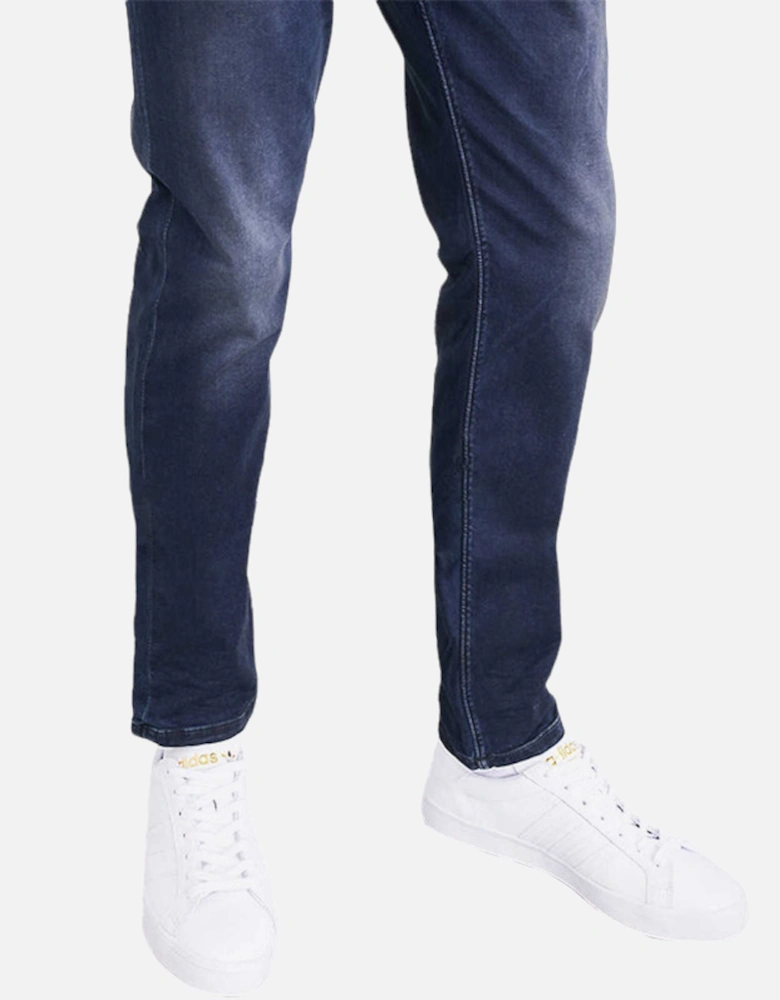 TEPPHAR 0681H Mens Jeans Slim Fit Stretch Dark Blue Casual Denim Pants