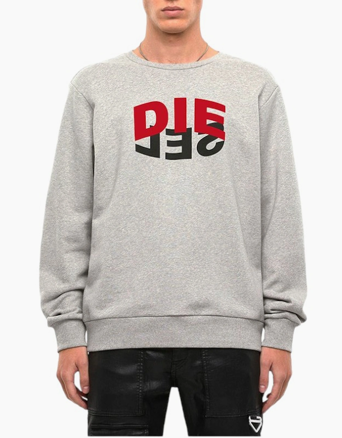 Diesel Men's Grey Girk N80 Felpa Pullover Sweatshirt  S