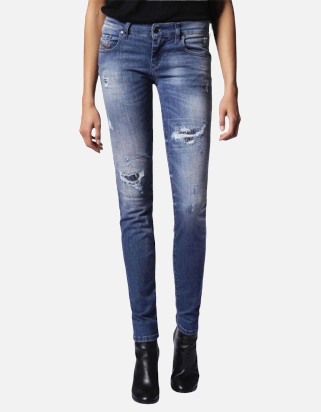 Women's DIESEL GRUPEE 0679C Womens Jeans Super Slim Fit - Blue - Size: 30in/10
