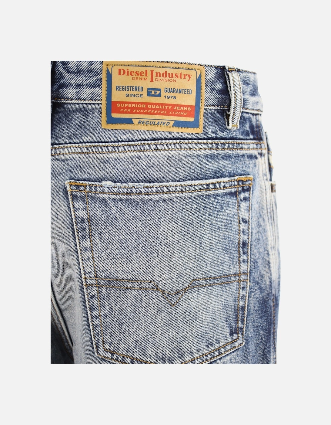 1955 Mens Denim Jeans Straight Leg High Waist Faded Ripped Denim Trousers