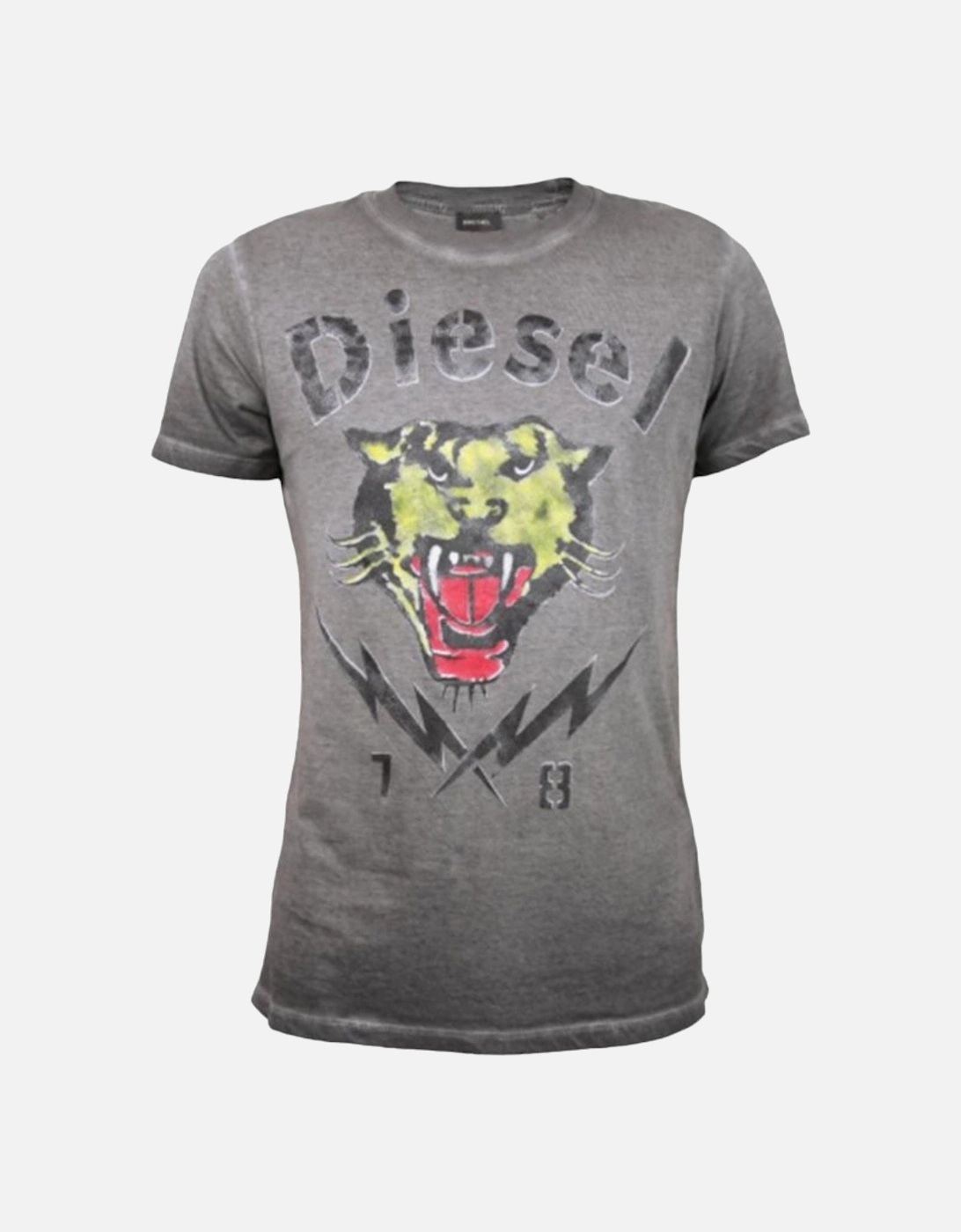 T SONS Mens T Shirts Short Sleeve Tiger Print Casual Summer Cotton Tees