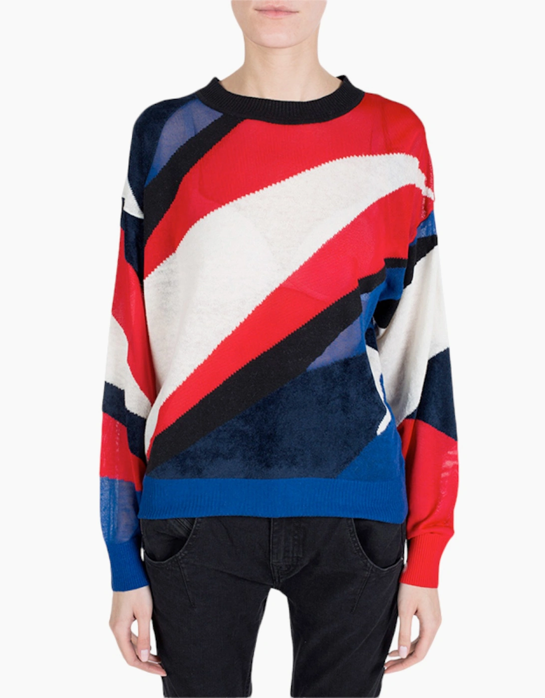 Women's DIESEL M BLANCA 0CANZ Womens Sweater Long Sleeve Pullover Ribbed Cardigan Tops - Red - Size: XS