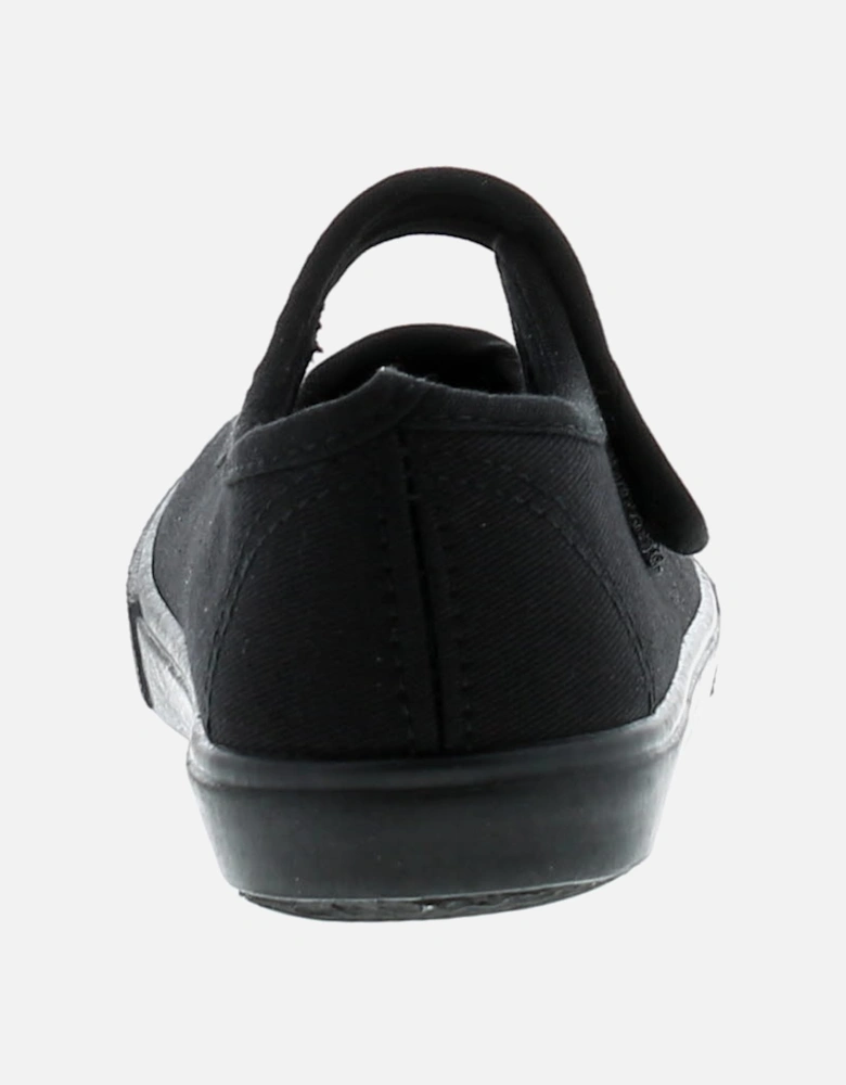 Infants Girls School Plimsolls Pumps Mary Jane 2 Touch Fastening black UK Size