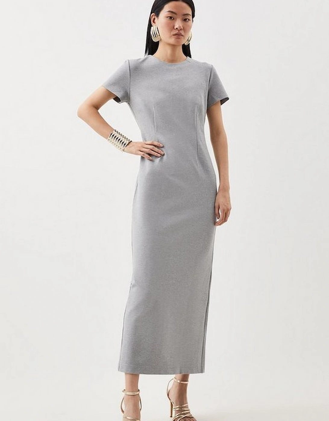 Ponte Crew Neck Maxi Dress, 5 of 4