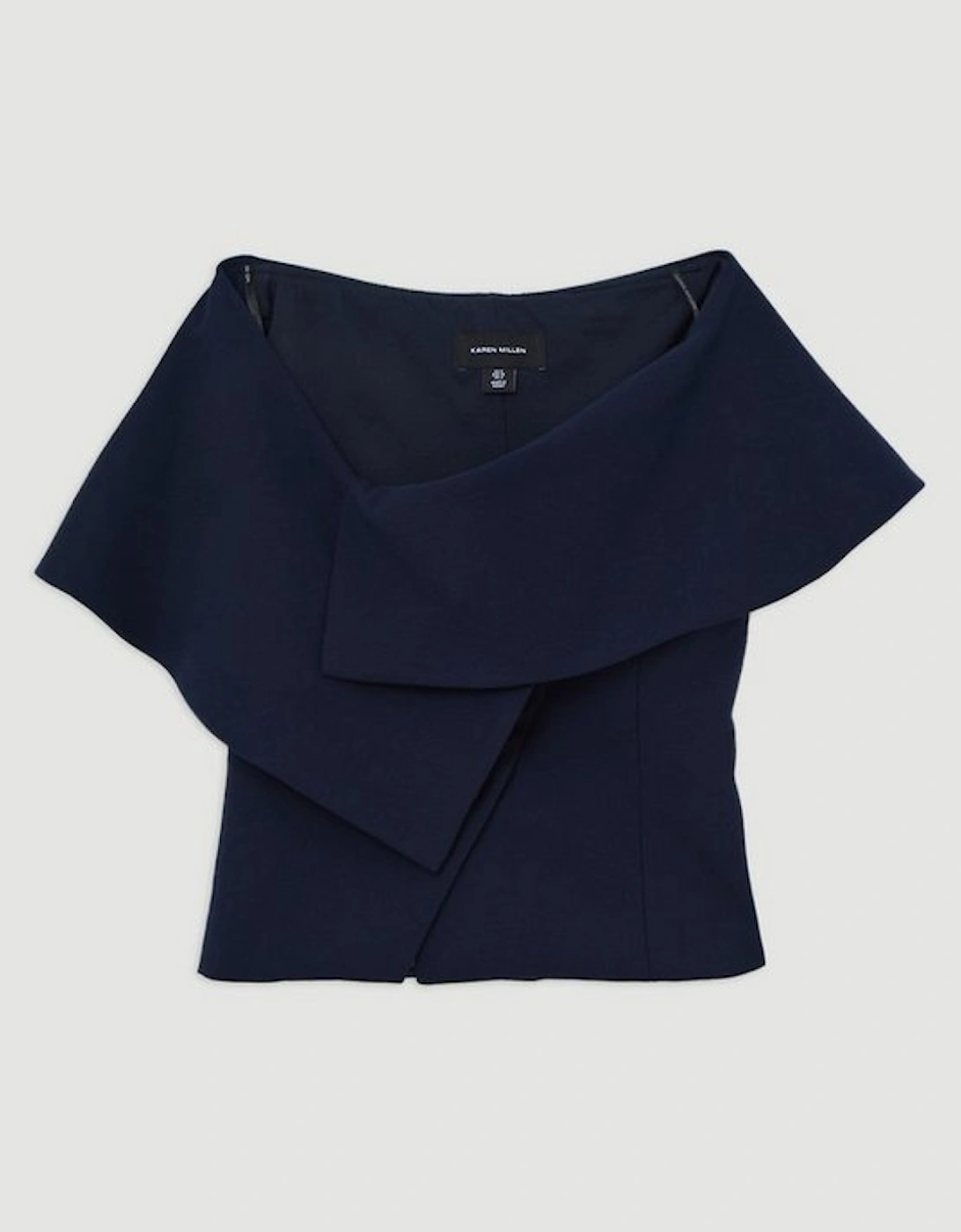 Compact Stretch Asymmetric Collar Tailored Top