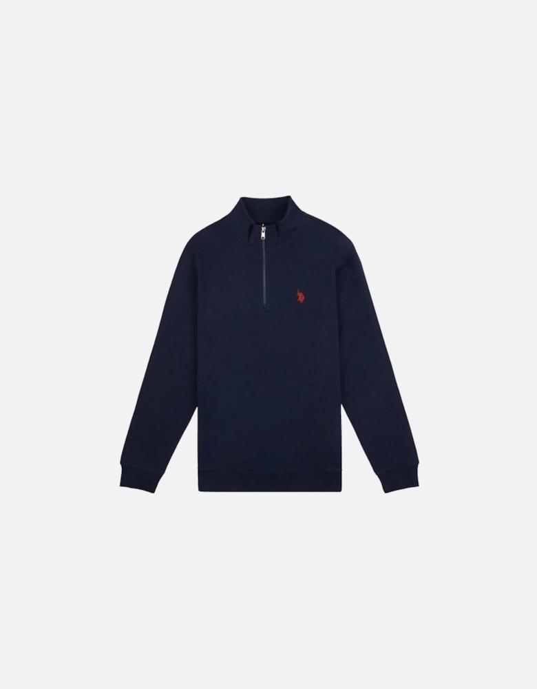 U S Polo Assn DHM 1/4 Zip Dark Sapphire Navy/Haute Red