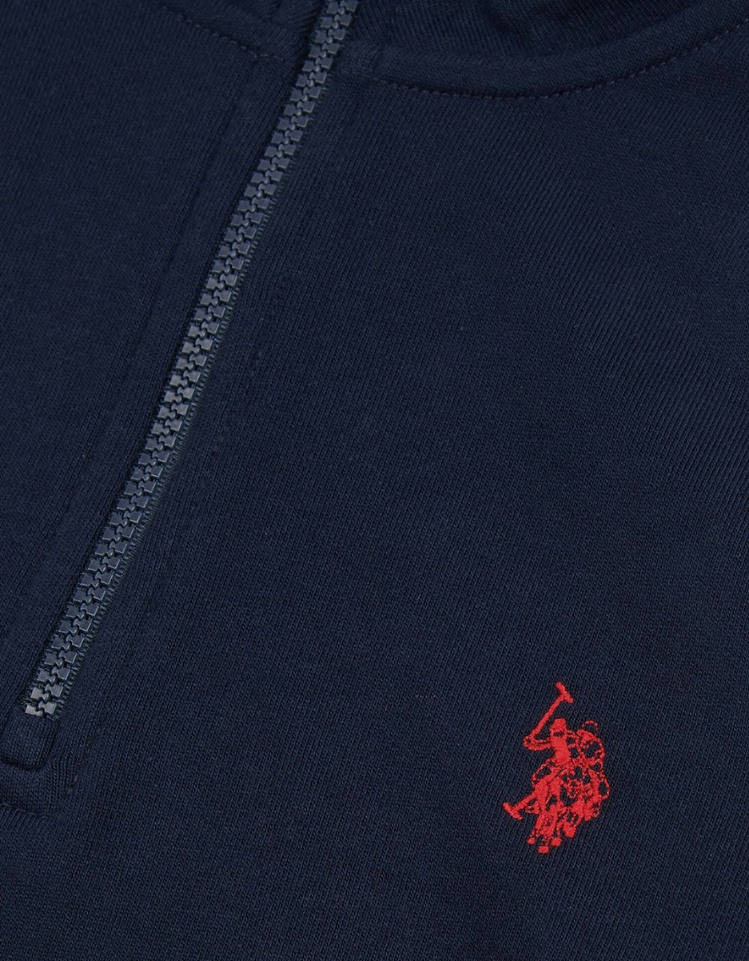 U S Polo Assn DHM 1/4 Zip Dark Sapphire Navy/Haute Red