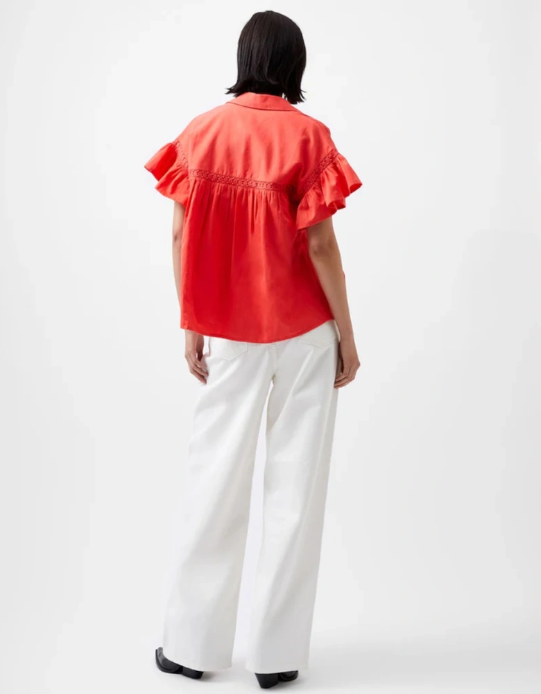 Sindey Short Sleeve V-Neck Shirt Cayenne Red