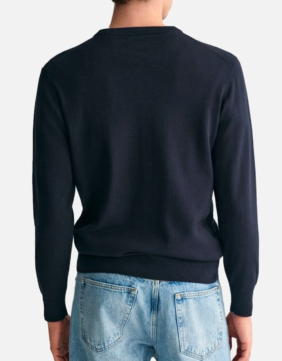 Classic Cotton Crew Neck Knit Evening Blue