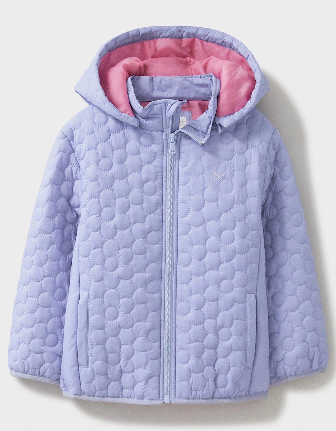 Girls Lightweight Flower Quilted Jacket - Blue, 2 of 1