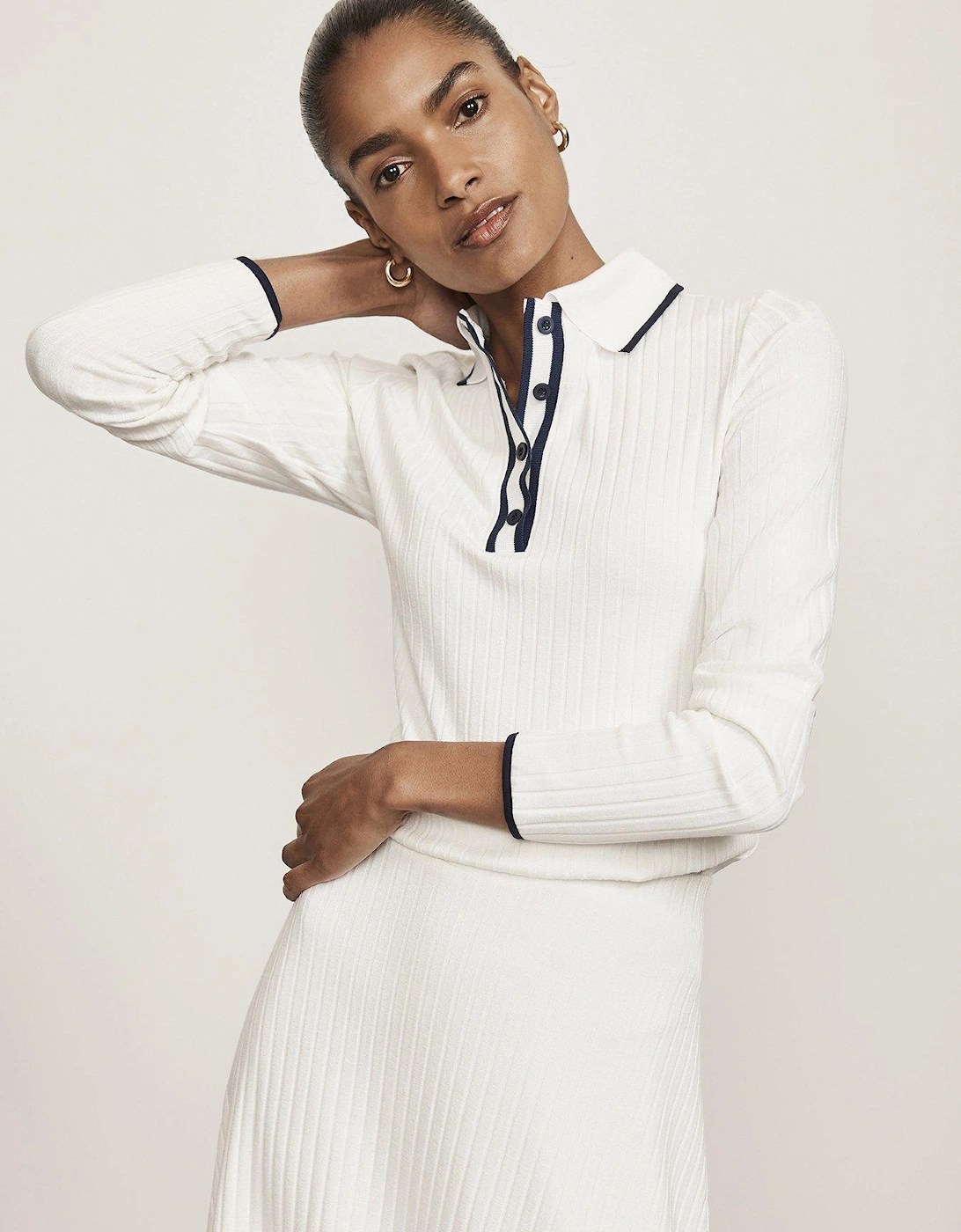 White Contrast Tipped Shirt, 2 of 1