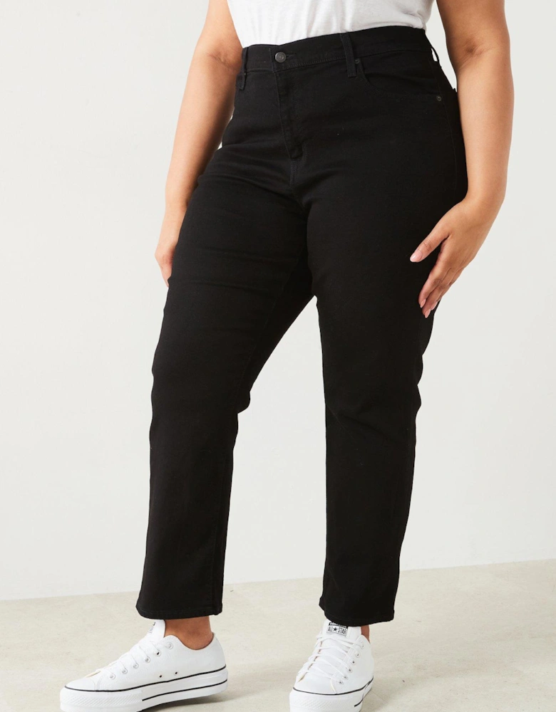 724T High Rise Slim Straight Jeans (plus Size) - Midnight Gaze